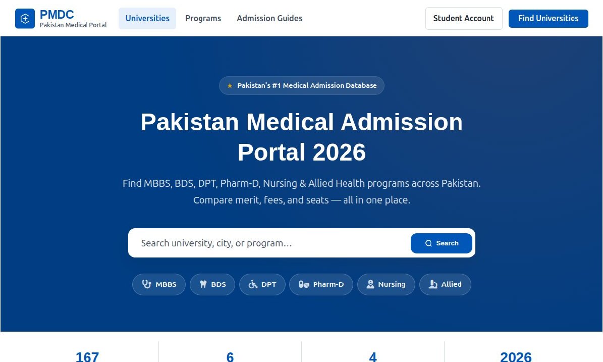 Pakistan Medical Admission Portal